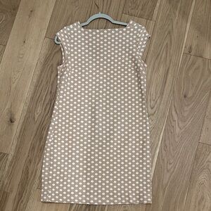 Ann Taylor Sleeveless Beige Polka Dot Sheath Dress